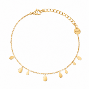 Bracelet acier doré pampilles gouttes