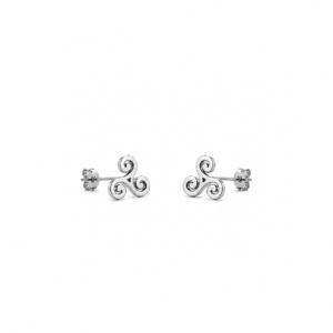 Boucles d'oreille puces acier Triskel (6/7mm)
