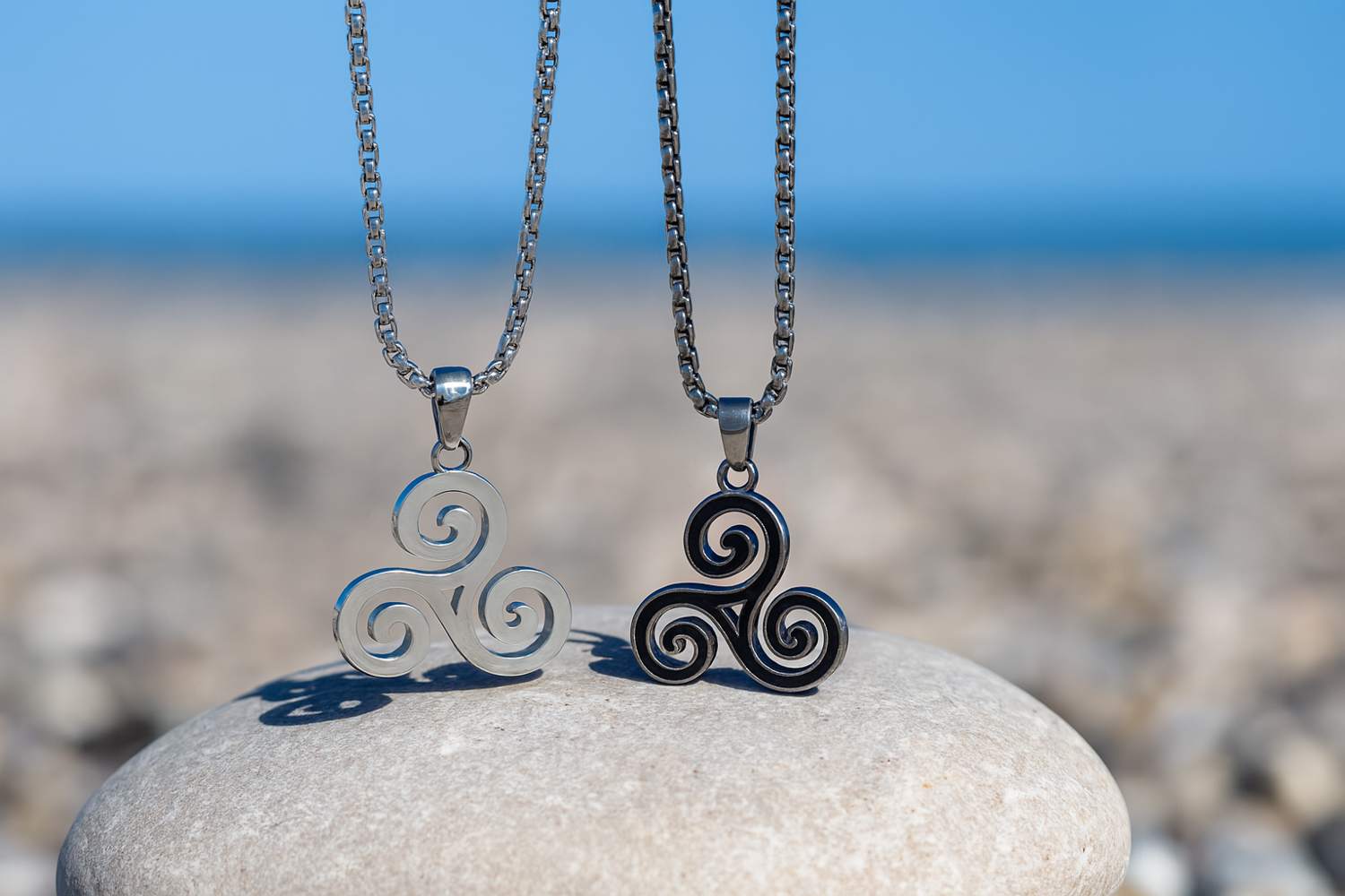 Collier acier Triskel épais