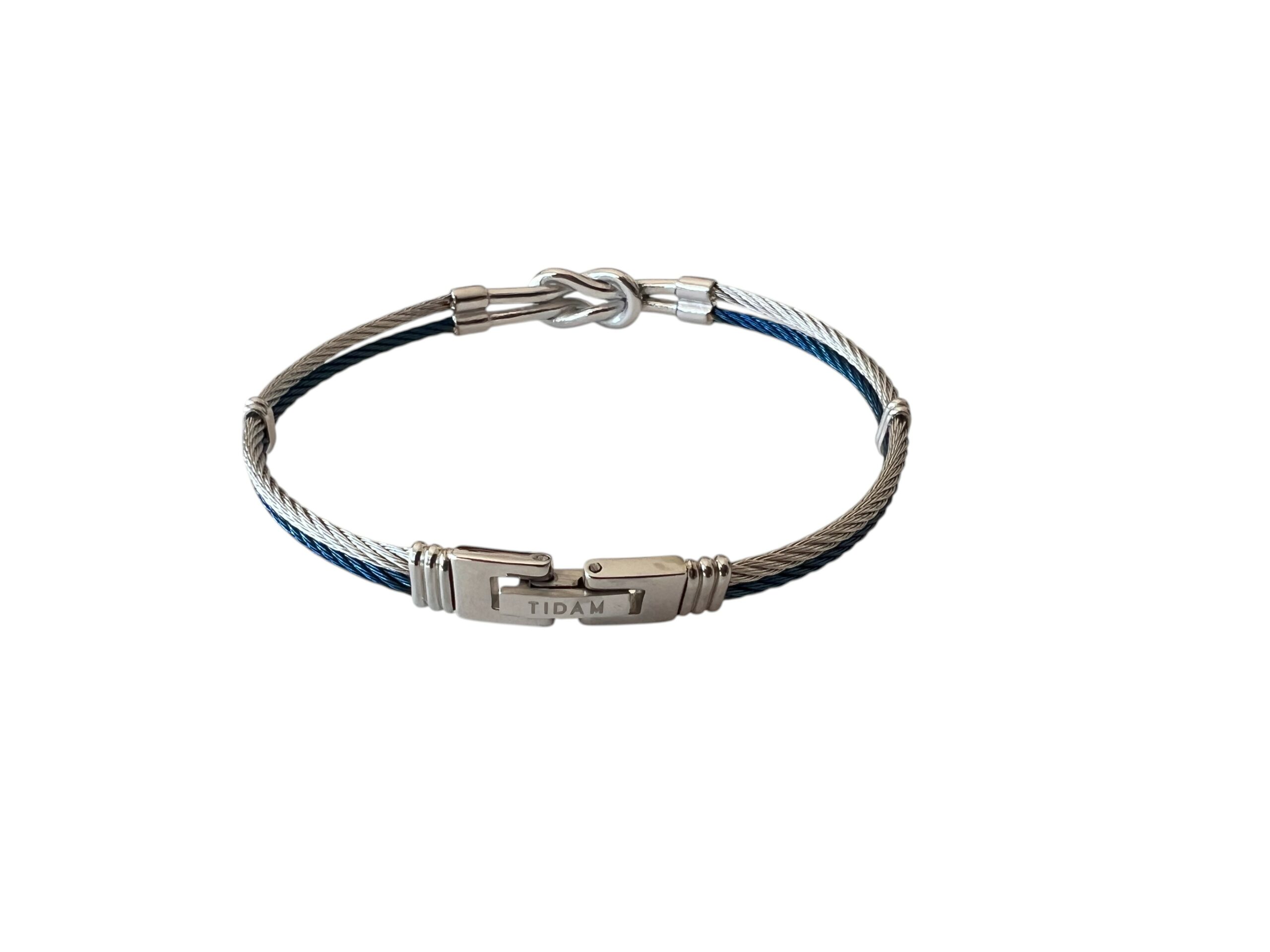 Bracelet Noeud marin bleu&acier