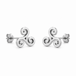 Boucles d'oreille puces acier Triskel (10 mm)
