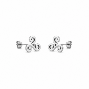Boucles d'oreilles puces Triskel 8 mm acier
