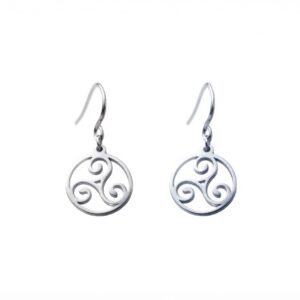 Boucles d'oreilles pendantes Triskel acier