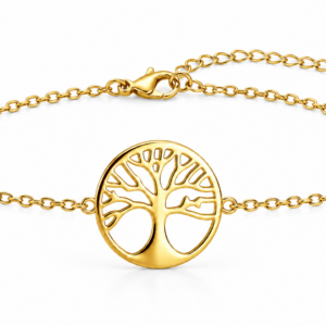 Bracelet Arbre de vie acier doré