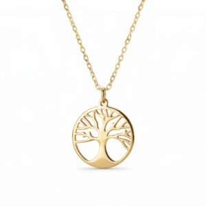 Collier Arbre de vie acier doré