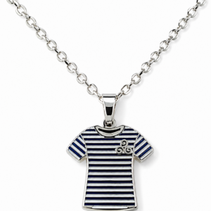 Collier Marinière Bleu marine&acier