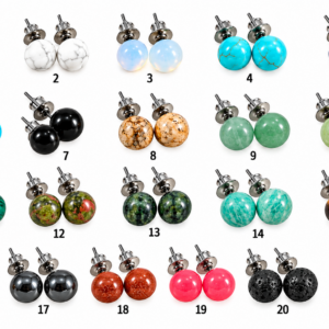 Boucles d'oreille rondes en pierre